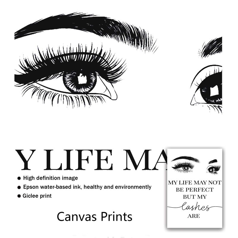 Ecyanlv Beauty Salon Wall Decor Eyelashes Guide Poster Makeup Wall Art Decor Esthetician Gift Canvas Print Lash Bundle Fashion Wall Art Modern Artwork for Teen Girls Room 16x24x3 inch No Frame - Image 4